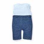 Girls Embroidered Printed 100% Organic Cotton Sleeveless denim Romper - Blue - Image 4