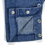 Girls Embroidered Printed 100% Organic Cotton Sleeveless denim Romper - Blue - Image 6