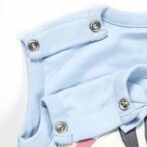 Girls Embroidered Printed 100% Organic Cotton Sleeveless denim Romper - Blue - Image 5