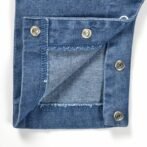 Girls Embroidered Printed 100% Organic Cotton Sleeveless denim Romper with kitty Embroidery-Pink - Image 5