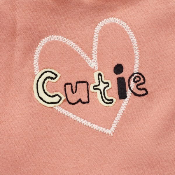 Girls Embroidered Printed 100% Organic Cotton Camisole and polka doted Skirt Set-Orange/yellow - Image 3