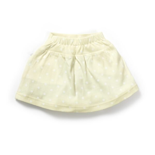 Girls Embroidered Printed 100% Organic Cotton Camisole and polka doted Skirt Set-Orange/yellow - Image 4