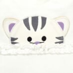 Girls Embroidered Printed 100% Organic Cotton Short sleeve Top and Dotted Pant Set-White - Image 3