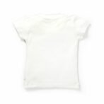 Girls Embroidered Printed 100% Organic Cotton Short sleeve Top and Dotted Pant Set-White - Image 4