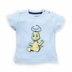 Boys Graphic Printed 100%Organic Cotton T-Shirt and Denim Shorts Set with diano print-Blue - Image 2