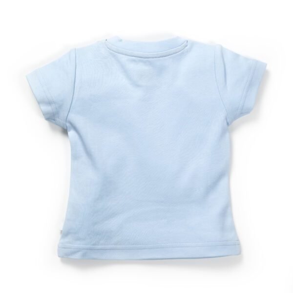 Boys Graphic Printed 100%Organic Cotton T-Shirt and Denim Shorts Set with diano print-Blue - Image 5