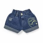 Boys Graphic Printed 100%Organic Cotton T-Shirt and Denim Shorts Set with diano print-Blue - Image 4