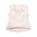 Girls Printed 100% Organic Cotton Frill Neck Sleeveless Top and Teddy printed Leggings Set- Pink - Image 2