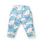 Boys Graphic Printed 100%Organic Cotton T-shirt and Pant Set with Elephant printed patch-Navy - Image 7