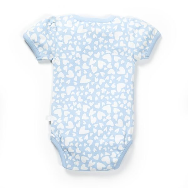 Girls Graphic Printed 100%Organic Cotton  Bodysuit -Blue - Image 4