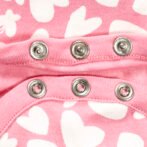 Girls Graphic Printed 100%Organic Cotton Frill Neck Bodysuit with little hearts print-Pink - Image 4