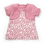 Girls Graphic Printed 100%Organic Cotton Jacket styles printed dress with hearts-Pink