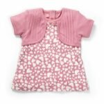 Girls Graphic Printed 100%Organic Cotton Jacket styles printed dress with hearts-Pink