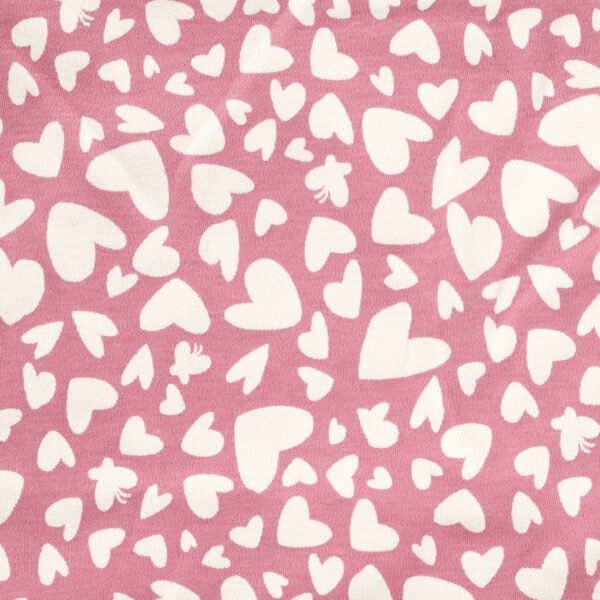 Girls Graphic Printed 100%Organic Cotton Jacket styles printed dress with hearts-Pink - Image 2