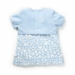 Girls Graphic Printed 100%Organic Cotton Jacket styles dress with heart print- Blue - Image 3