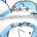 Boys Graphic Printed 100%Organic Cotton Half Sleeves Bodysuit with Elephant print-White - Image 4