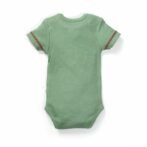 Boys Printed 100% Organic Cotton Bodysuit with Monkey Print- Green - Image 3