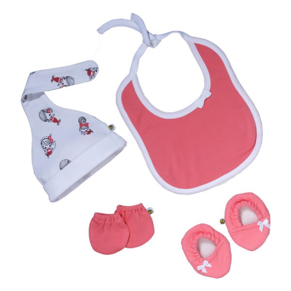 Girls Graphic 100% Organic Cotton Mermaid printed Newborn Gift set pack of 4-pink - Image 2