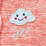 Girls Graphic 100%Organic Cotton Hooded Sweater Jacket with Cute Emb- Corel - Image 2