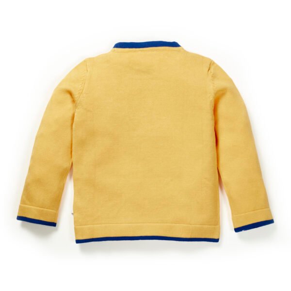 Girls Graphic 100%Organic Cotton Sweater highlighted with Star Graphics-Yellow - Image 3