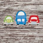 Boys Embroidered 100%Organic Cotton round neck sweater with Bus Graphics-Brown - Image 2