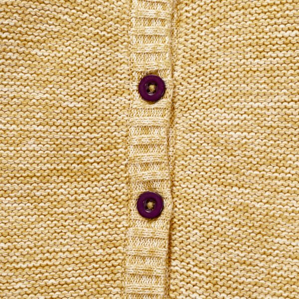 Unisex Printed 100%Organic Cotton Collar Sweater cardigan- Yellow - Image 2