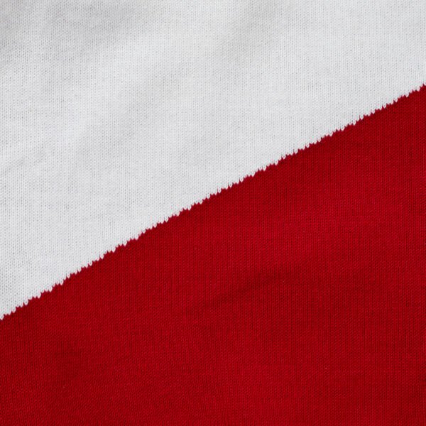 Unisex Printed 100%Organic Cotton Geometric pattern pull over sweater-Red and Navy - Image 2