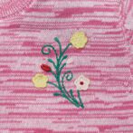 Girls Embroidered Printed 100% Organic Cotton Sweater with tiny flower emb- Pink - Image 2
