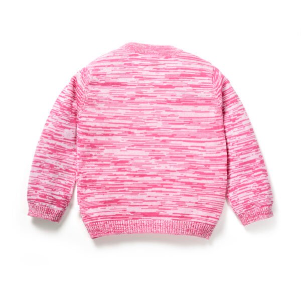 Girls Embroidered Printed 100% Organic Cotton Sweater with tiny flower emb- Pink - Image 3