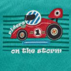 Boys Graphic Printed 100%Organic Cotton Racing Car graphics Tee-Green - Image 2