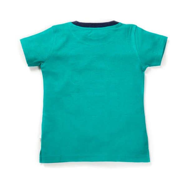 Boys Graphic Printed 100%Organic Cotton Racing Car graphics Tee-Green - Image 3