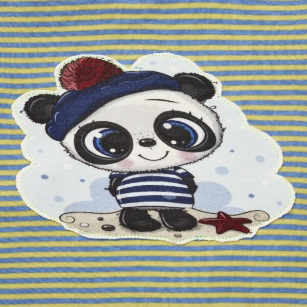 Boys Printed 100%Organic Cotton Elephant & panda Printed Round Neck T-Shirt Combo Pack of 2-Green and Blue - Image 7