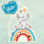 Boys Green T-Shirt Combo Pack of 2 with Elephant & Turtle printed patch - Image 7