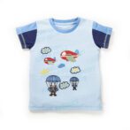 Boys Graphic Printed 100%Organic Cotton Round Neck T-Shirt With Air Fun Print-Blue