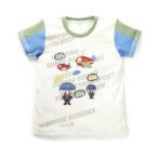 Boys Graphic Printed 100%Organic Cotton Round Neck T-Shirt With Air Fun Print-White