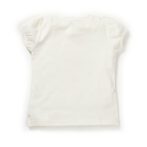 Girls Embroidered Printed 100% Organic Cotton Top With Flamingo Print-White - Image 3