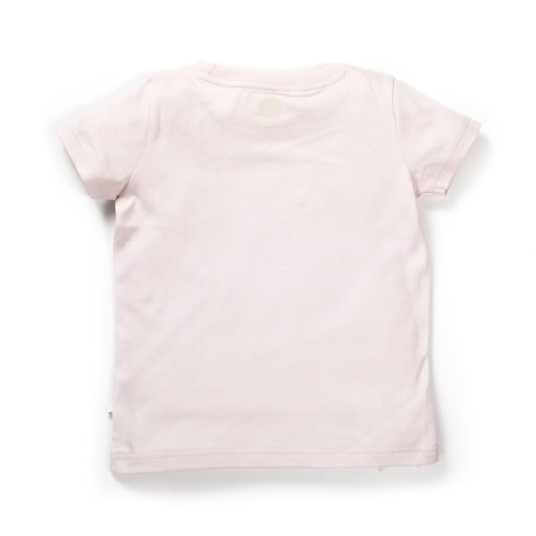 Girls Printed 100%Organic Cotton Unicorn Deer Graphics Round Neck Tee pack of 2-Purple and Light Pink - Image 4