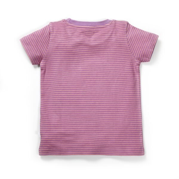 Girls Printed 100%Organic Cotton Unicorn Deer Graphics Round Neck Tee pack of 2-Purple and Light Pink - Image 7