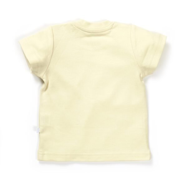 Girls Graphic Printed 100%Organic Cotton T-Shirt Combo Pack of 2 with cute bird and giraffe printed patch-Pink and Yellow - Image 5