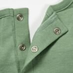 Girls Embroidered Printed 100% Organic Cotton Double layer style  floral Top-Green - Image 4