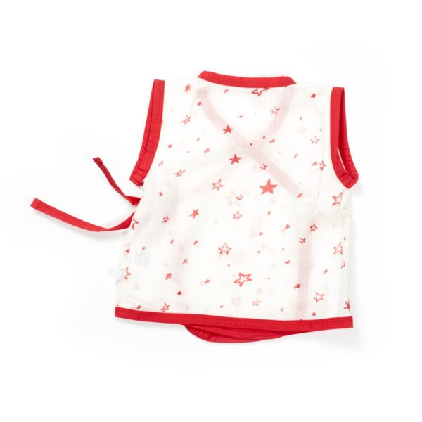 Unisex Printed 100%Organic Cotton Star Zabla - White and Red - Image 3