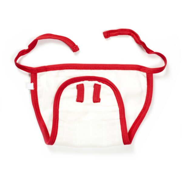 Unisex Printed 100%Organic Cotton Star Zabla - White and Red - Image 4