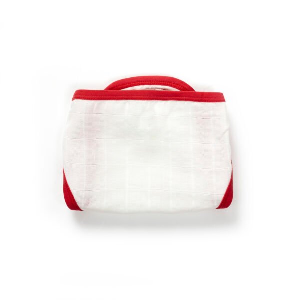 Unisex Printed 100%Organic Cotton Star Zabla - White and Red - Image 6