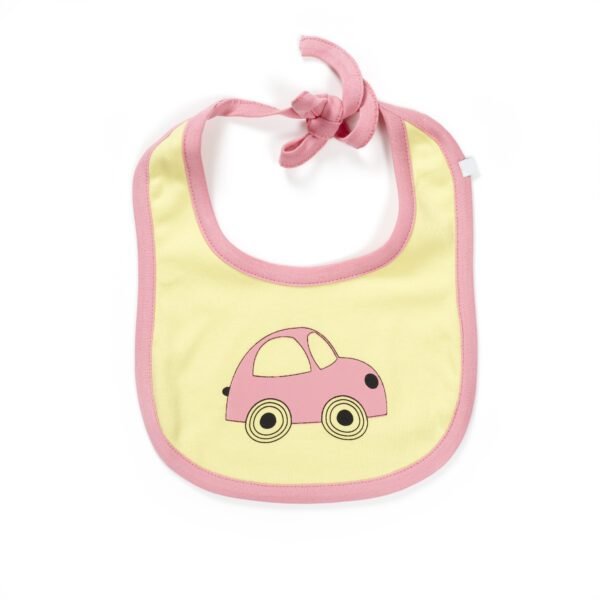 Unisex Printed 100%Organic Cotton Car printed Newborn Baby Gift set pack of 4 - Yellow - Image 2