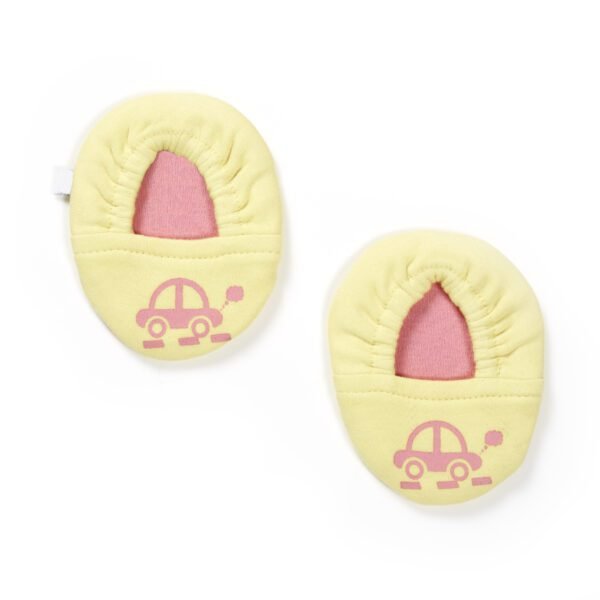 Unisex Printed 100%Organic Cotton Car printed Newborn Baby Gift set pack of 4 - Yellow - Image 3