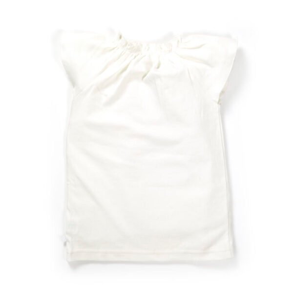 Girls Graphic Printed 100%Organic Cotton long Top With Leggings Set- White - Image 5