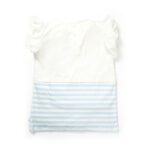 Girls Embroidered Printed 100% Organic Cotton Double layer style floral Top- White - Image 4