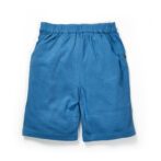 Boys Embroidered 100% Organic Cotton Shorts with little emb-Teal - Image 3