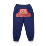 Boys Embroidered 100% Organic Cotton Long Pants with stripe Pocket-Navy