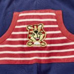 Boys Embroidered 100% Organic Cotton Long Pants with stripe Pocket-Navy - Image 2